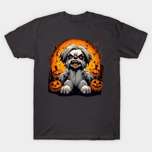 Scary shih tzu halloween puppy dog T-Shirt